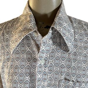 VTG Jandy Place Bardon Big Collar Disco Shirt Men’s M Tribal Paisley